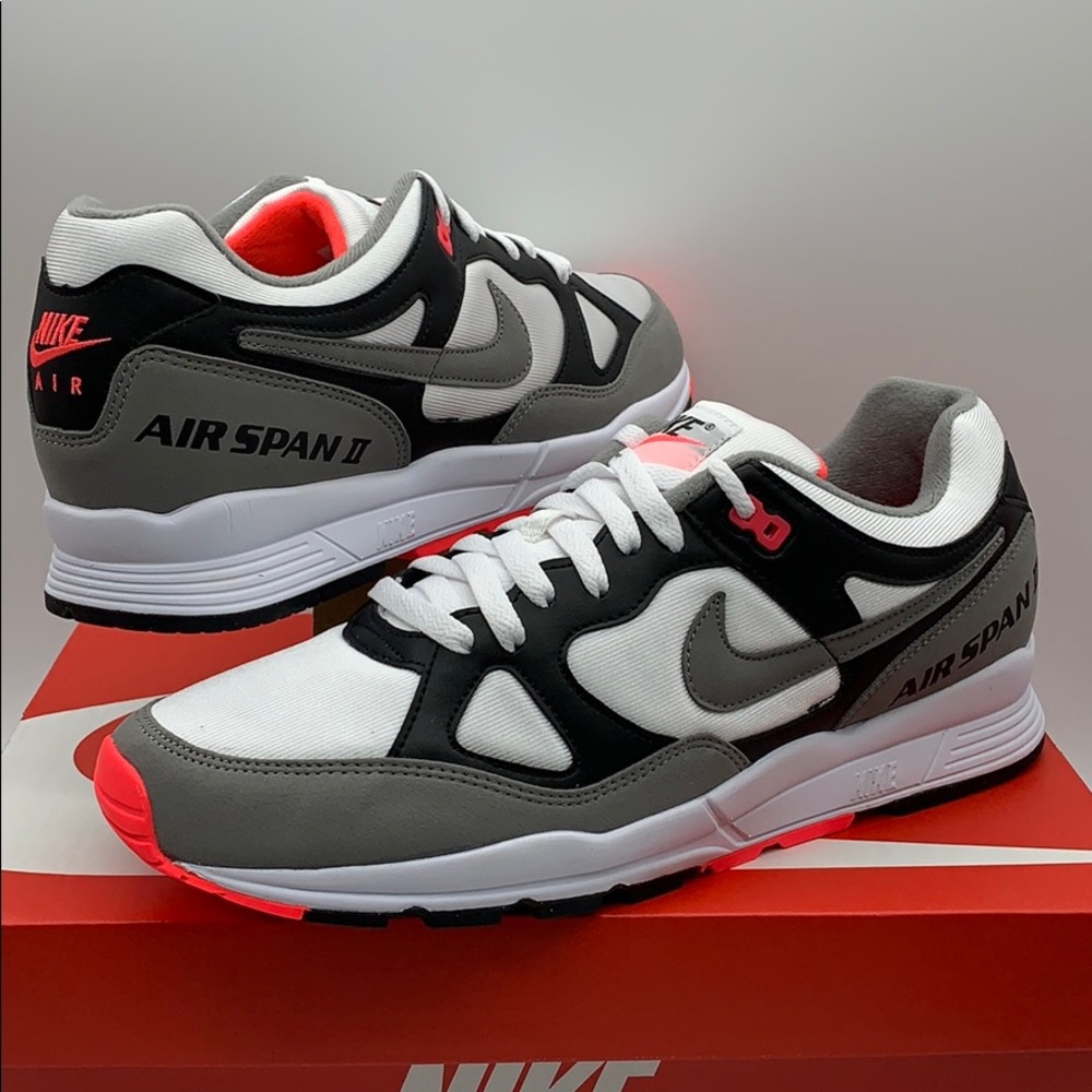 NIKE AIR SPAN II black/dust-solar red white men’s - Picture 14 of 16